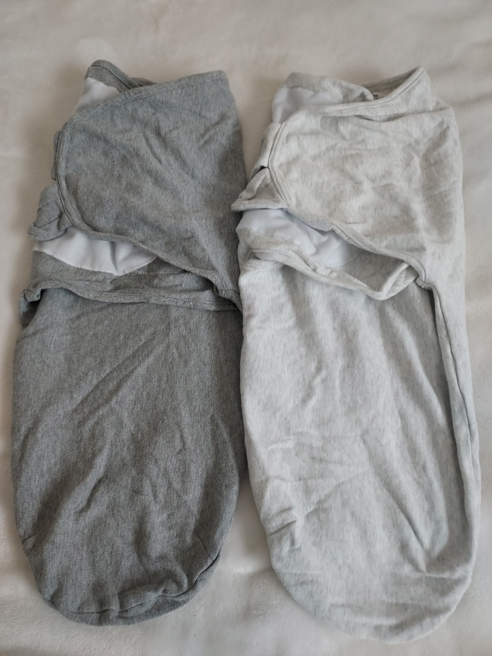 Mama Cheetah Organic Cotton Baby Swaddles Duo in Heather & Light Gray Cozy